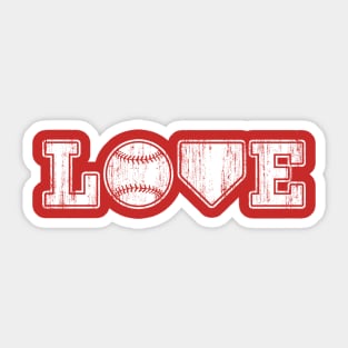 Vintage Love Baseball Home Plate Sticker